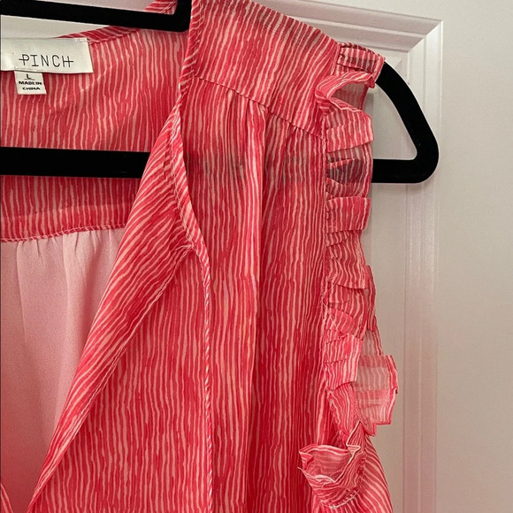 Pinch Red-Coral Ruffle Mini Dress - Picture 3 of 11